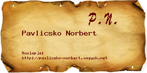 Pavlicsko Norbert névjegykártya